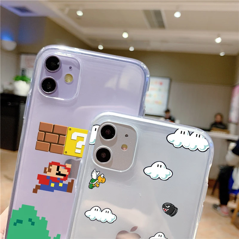 iphone 13 pro max cover Super Mario Bros Silicone Phone Case For iPhone 11 12 13 Pro Max Mini 7 8 6S Plus SE 2020 2022 XR X XS MAX Transparent TPU Cover iphone 13 pro max cover