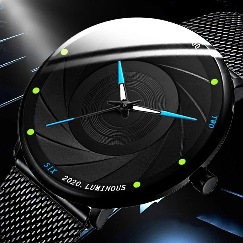 

Minimalist Mens Fashion Watches Ultra Thin Stainless Steel Mesh Belt Quartz Wrist Watch Men Business Luminous Watch Montre Homme
