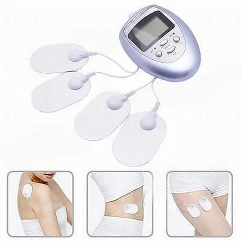 Tens Unit LCD Slimming Electronic Pulse Sports Fat 1018 Muscle Stimulator Massage Digital Full Body Massager with 4 Pads football electronic whistle sports whistles for adults with lanyard magnet coaches