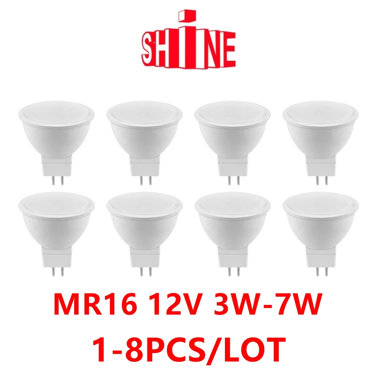 1-8PCS Spot Foco MR16 AC DC12V 3W 5W 6W 7W Warm White Day Light LED Light Lamp For Home Decoration Replace 50W Halogen Spotlight