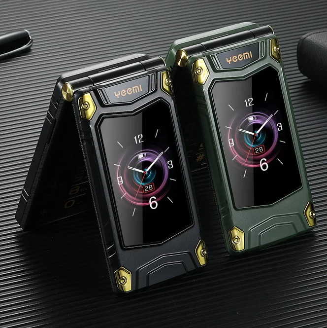 Yeemi M7 Durable Outdoor Phone GSM 2G Two Large Screens MP3 MP4 Dual SIM Large Button SOS Quick Dialing High Sound Phone