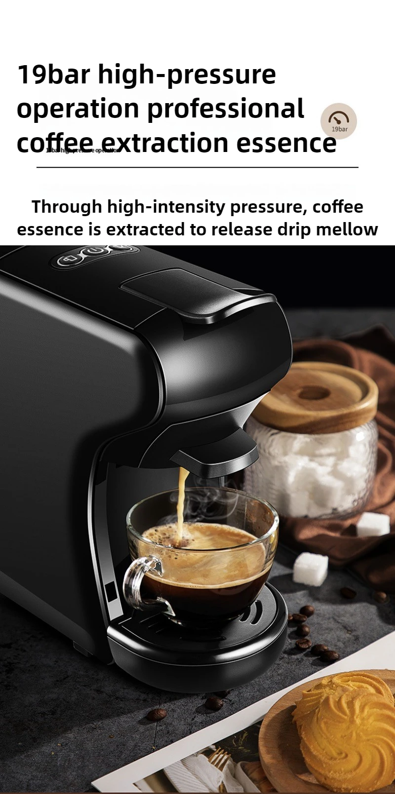 3-In-1 Multi-function Pump-pressure Capsule Coffee Machine Portable Office Commercial Small Household Automatic Coffee Machine