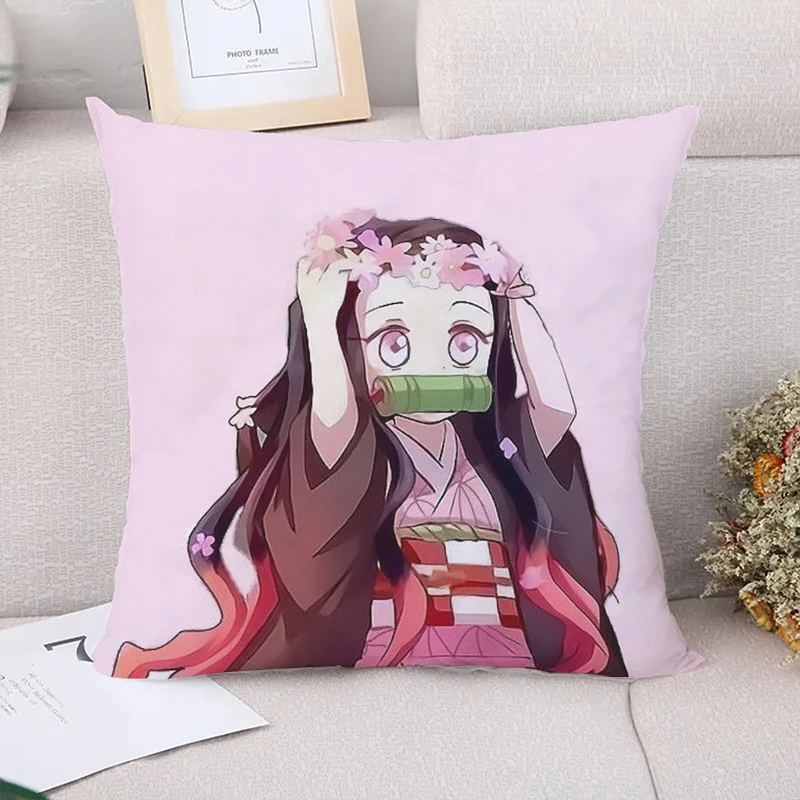 

Demon Slayer Anime Pillow Cover 40x40 Cushion Covers for Bed Pillows Pillowcase Fall Decor Decorative Pillowcases 50x50 Sofa