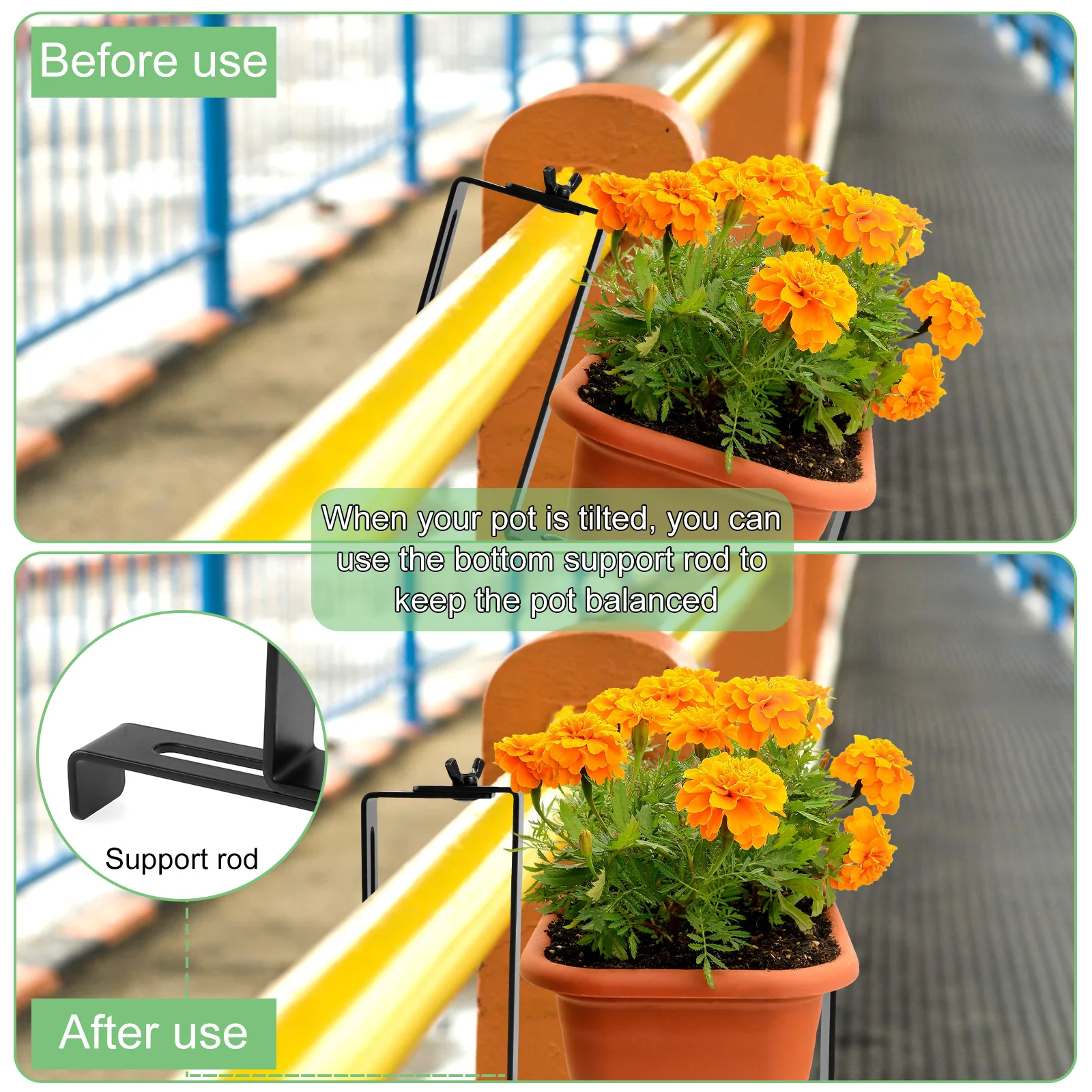 Heavy Duty Carbon Steel Adjustable Planter Box Brackets