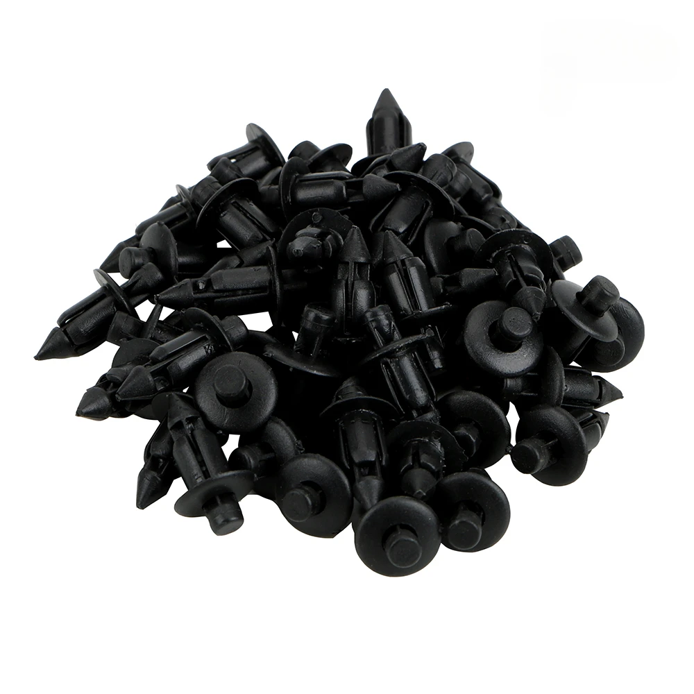 Universal Car Door Trim Clips 50 Count Plastic Push Type 7mm Mounting Hole for Interior Panel Replacement