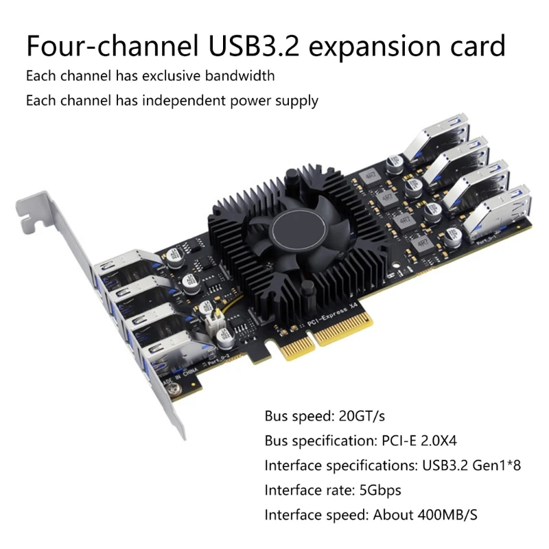 Highly Speed USB3.2 PCIE Expansion Card for Desktop PC USB3.2 GEN1x8 Port