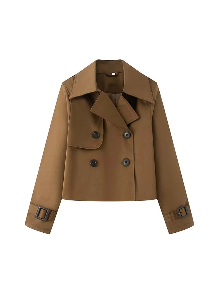 2025 New Women Jacket Autumn Fashion Lapel Capless Long Sleeve Button Coat Women High Street Outerwear Long Sleeve Jackets ﻿