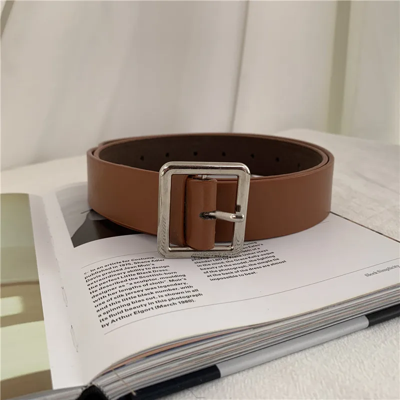 ladies belts for dresses PU Leather Belt For Women Square Buckle Pin Buckle Jeans Black Belt Chic Luxury Brand Ladies Vintage Strap Female Waistband leather belts for women