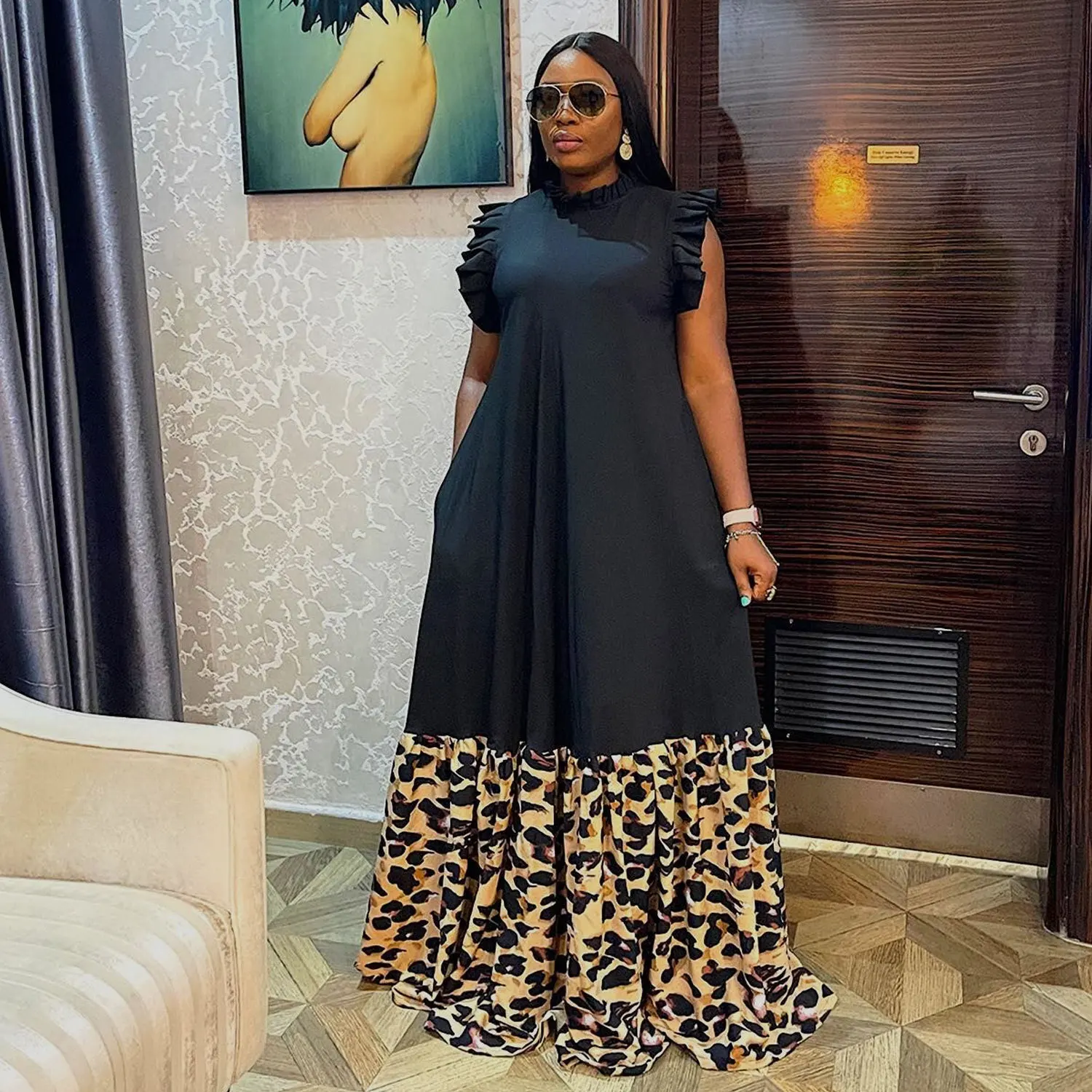Elegant African Dresses for Women Dashiki Autumn Spring Maxi Dress Ladies Traditional African Clothing african dress