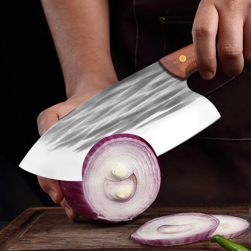 Kitchen Knife Handmade Forged Chef Chopping Knife Stainless Steel Butcher Knife Meat Cleaver with Wooden Handle Cooking Tools - 2