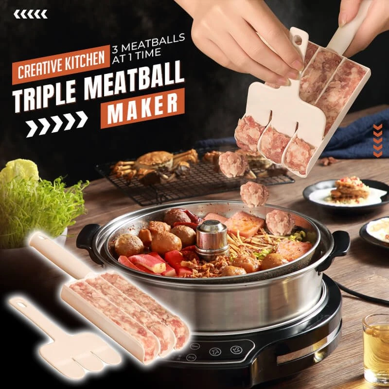 Creative Kitchen Triple Meatball Maker Quick Passage Rolling Ball Food