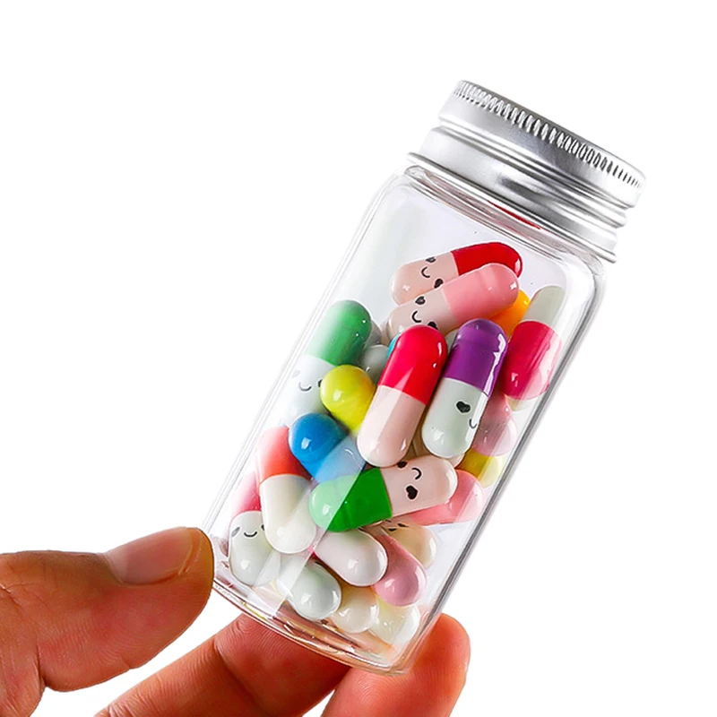 10Pcs 25/30/40/50/60/70/80/90ml Clear Glass Bottle with Aluminum Lid Empty Mini Refillable Jar Candy Jars Food Sealed Containers 3