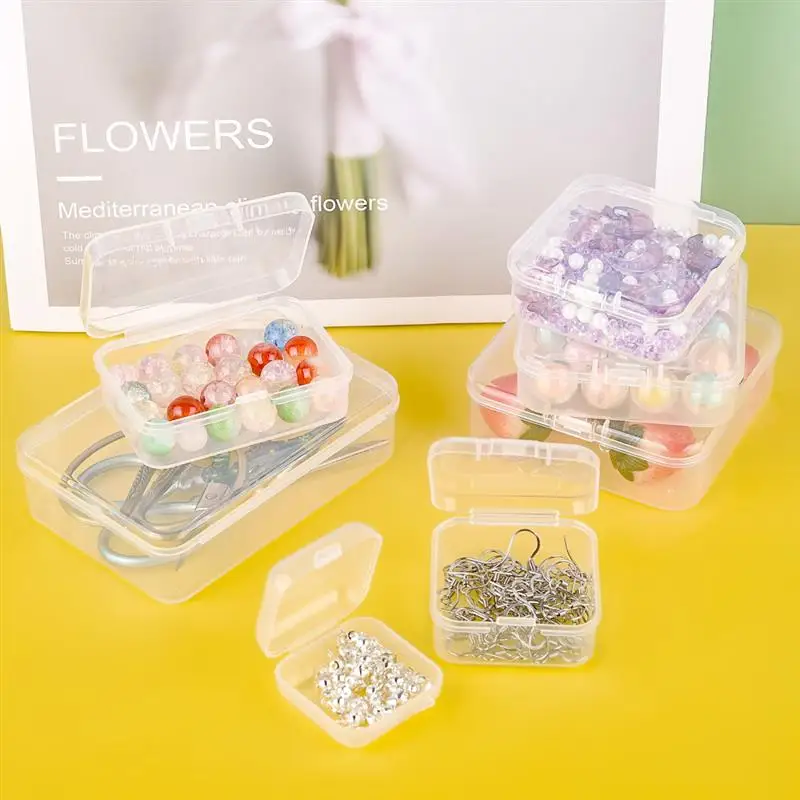 10pcs Plastic Box Rectangular Box Translucent Box Packing Box Storage Box Dustproof Solid Strong Jewelry Storage Case Container Image 15