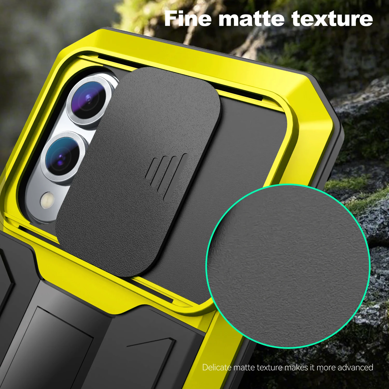 Luxury Shockproof Metal Case with Camera Cover & Screen Protector