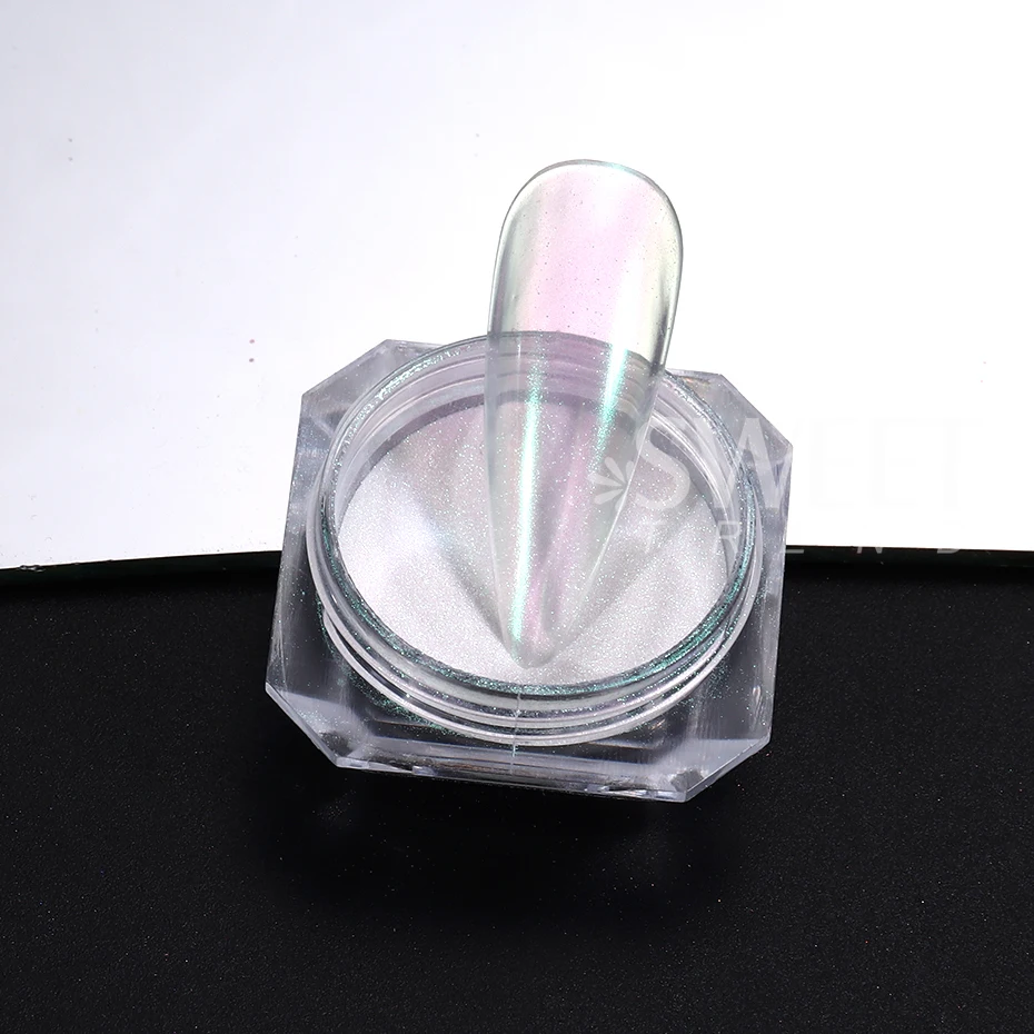 6pcs Fairy Unicorn Chrome Nail Glitter Powder Mermaid Aurora Mirror Pigment Glimmer Rainbow Gel Polish Dust Decor Manicure Flash