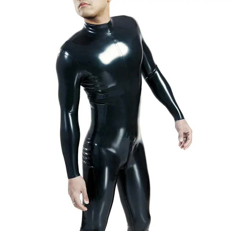 Mens Latex Catsuit Rubber Male Bodysuit Costumes Fetish Jumpsuit Plus Size S-LCM024 men underwear sexy lingerie latex bodysuit