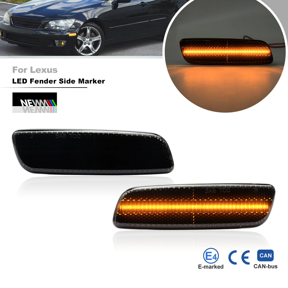 

Smoked For Lexus IS300 LS400 GS300 GS400 GS430 For Toyota Prius Echo Hatch Scion xA LED Bumper Fender Side Marker Parking Lights