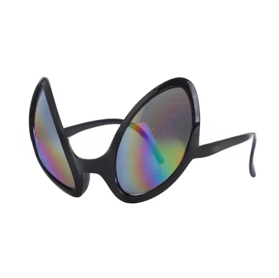 Stylish Alien-Inspired Green & Rainbow Sunglasses for Fun Parties and Novelty Gifts