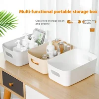 Desktop Storage Box, Cosmetics Clutter Organizer Box, Household Plastic Storage Box, Storage Box, Kitchen Storage, Bathroom 1