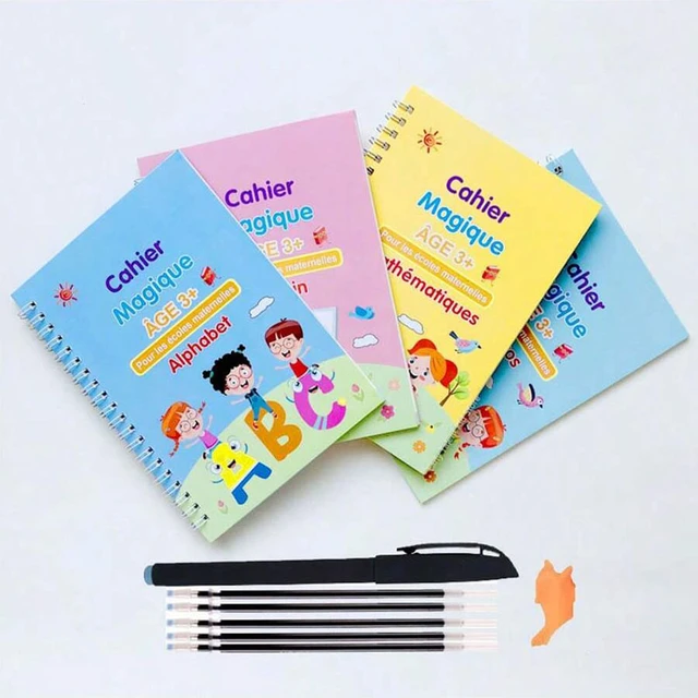 4 French 3D Groove Children Magic Book Learning Calligraphy Copybook