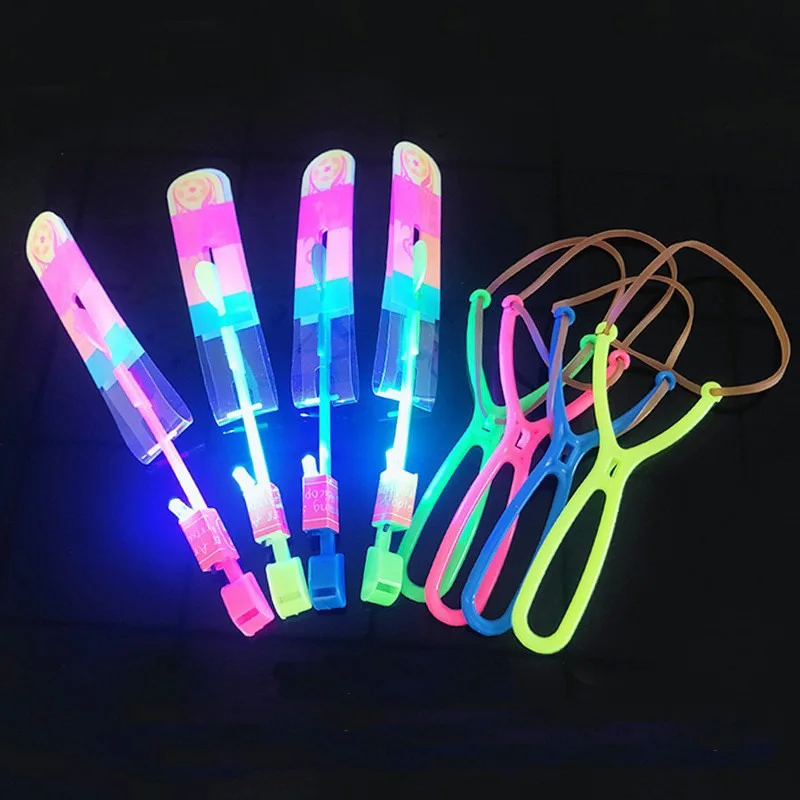 HéLicoptère Fronde Jouet 20 Pièces, Rocket LED Lumineux Voler Jouets, Jouets de Fronde de Fête pour Enfants Anniversaire