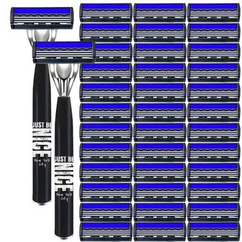 Rasoio Rasoio di sicurezza classico a 3 strati per rasatura da uomo e depilazione da donna Lame da barba Rasoio manuale 1