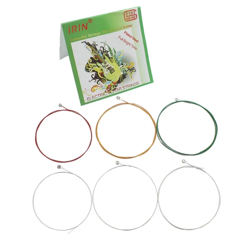 

6 PCS E103 Electric Guitar Strings Metal Rock Nickel Wound String Colourful Nickel Alloy Wound String Guitar Part Accessory