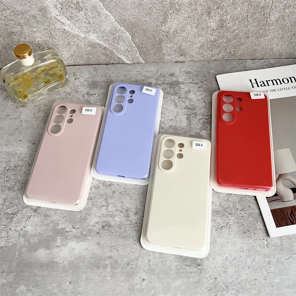 Solid Color Liquid Silicone Shockproof Case with Camera Lens Protection and Box