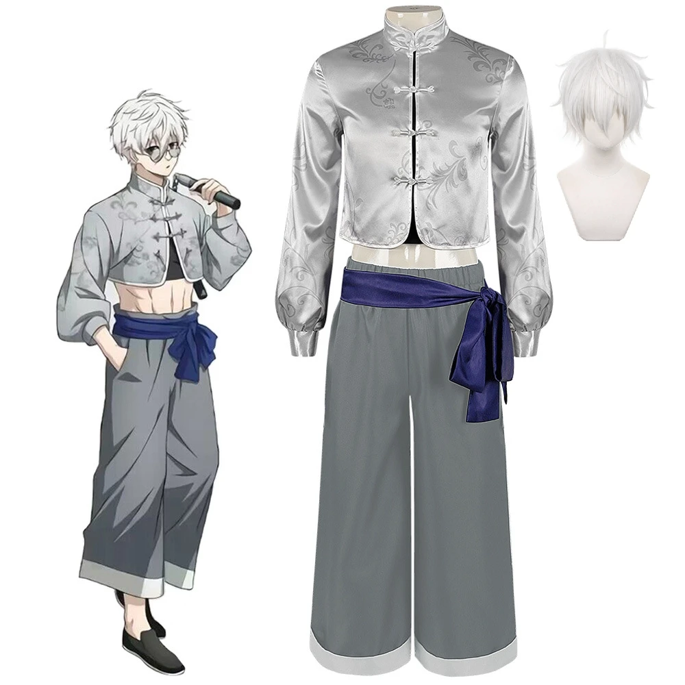 

Anime BLUE LOCK Nagi Seishiro Cosplay Costume Chinese Style Kung Fu Uniform Halloween Role Play Top Pants Men Wig Full Suit