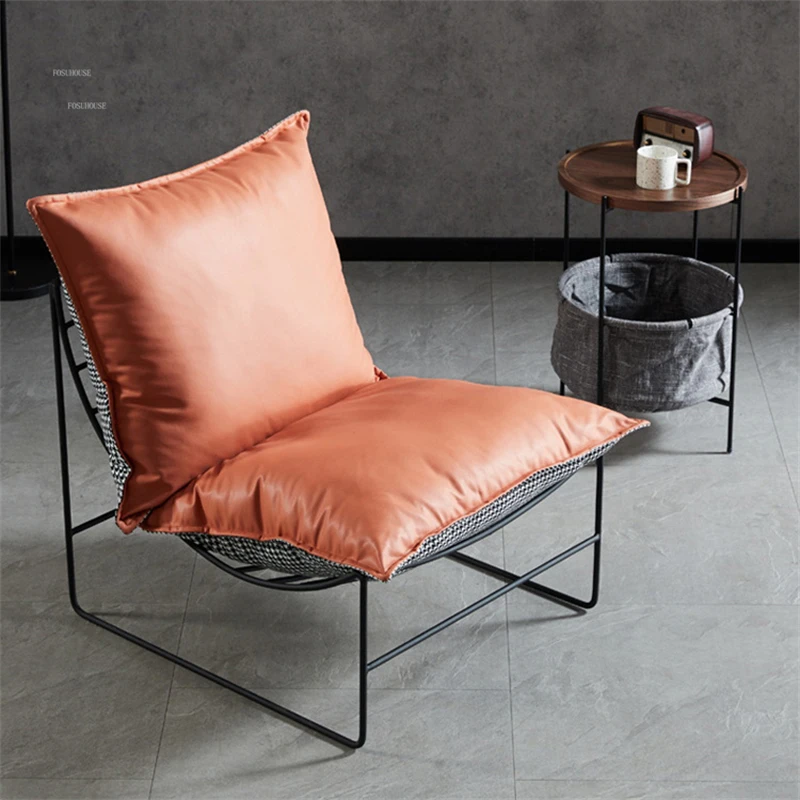 Nordic Wrought Iron Single Living Room Chairs Designer Balcony Back Sofa Chair Creative Bedroom Lazy Sofa Chairs Home Furniture 3 Nordic Wrought Iron Single Living Room Chairs Designer Balcony Back Sofa Chair Creative Bedroom Lazy Sofa Chairs Home Furniture 3