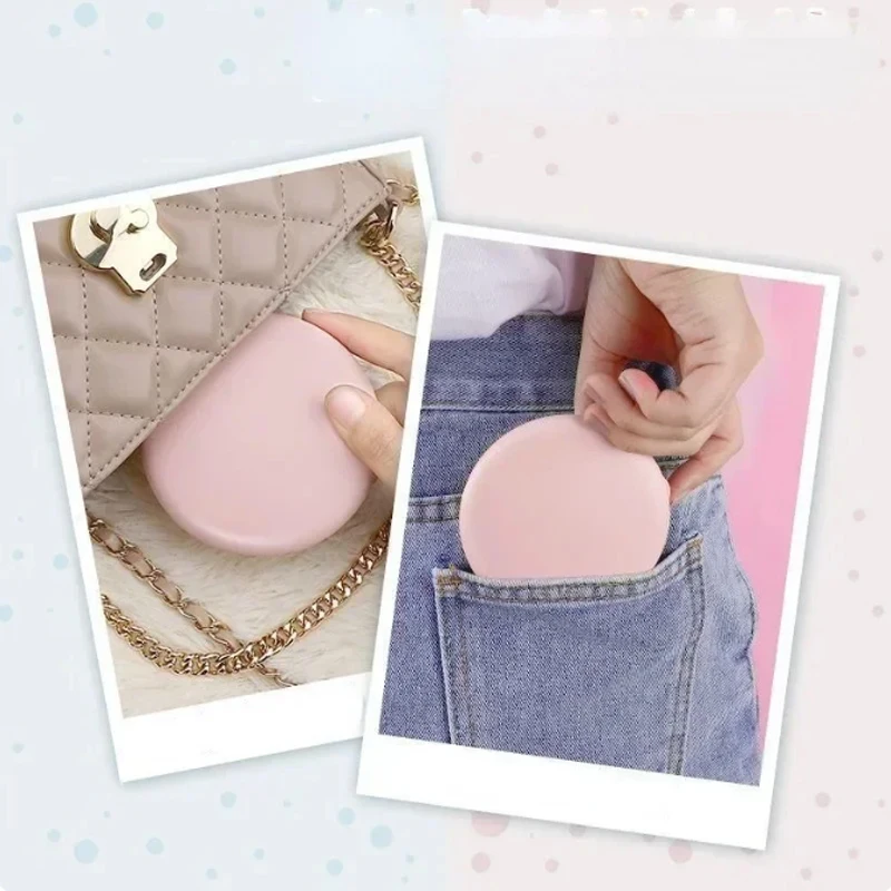 Mini LED Light Foldable Makeup Mirror – Portable USB Compact Handheld Mirror with Luminous Circle 6