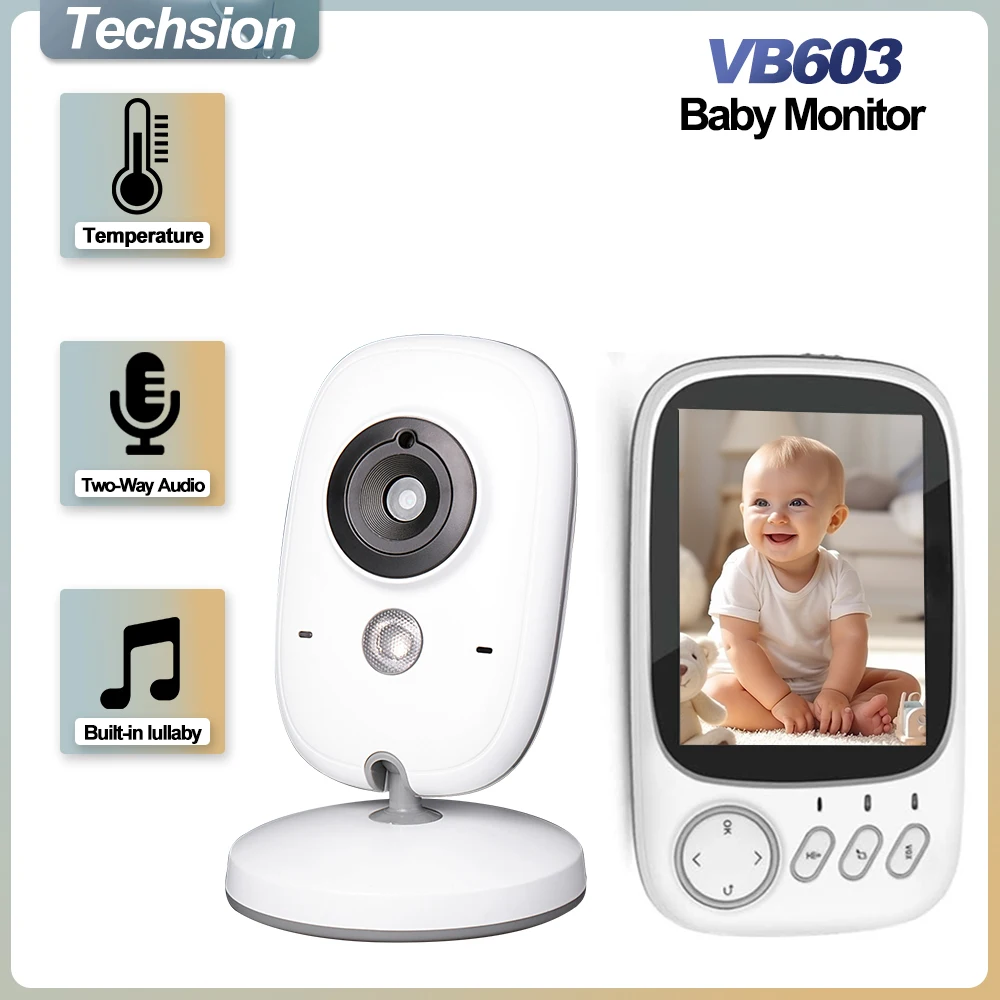 Wireless Baby Monitor Video Baby Monitor VB603 Video Baby Monitor 2.4G Mother Kids Night Vision Video Surveillance Cameras with Temperature Display Screen Two-way Audio