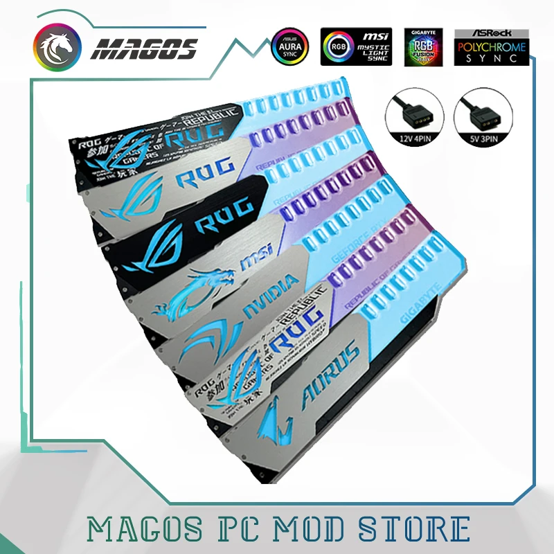 Suporte para Placa Gráfica Suporte para Placa de Vídeo Asus Msi Gigabyte Asrock 5v Argb m b Aura 3pin 4pin Sync 275*50*8 mm - Imagem 4
