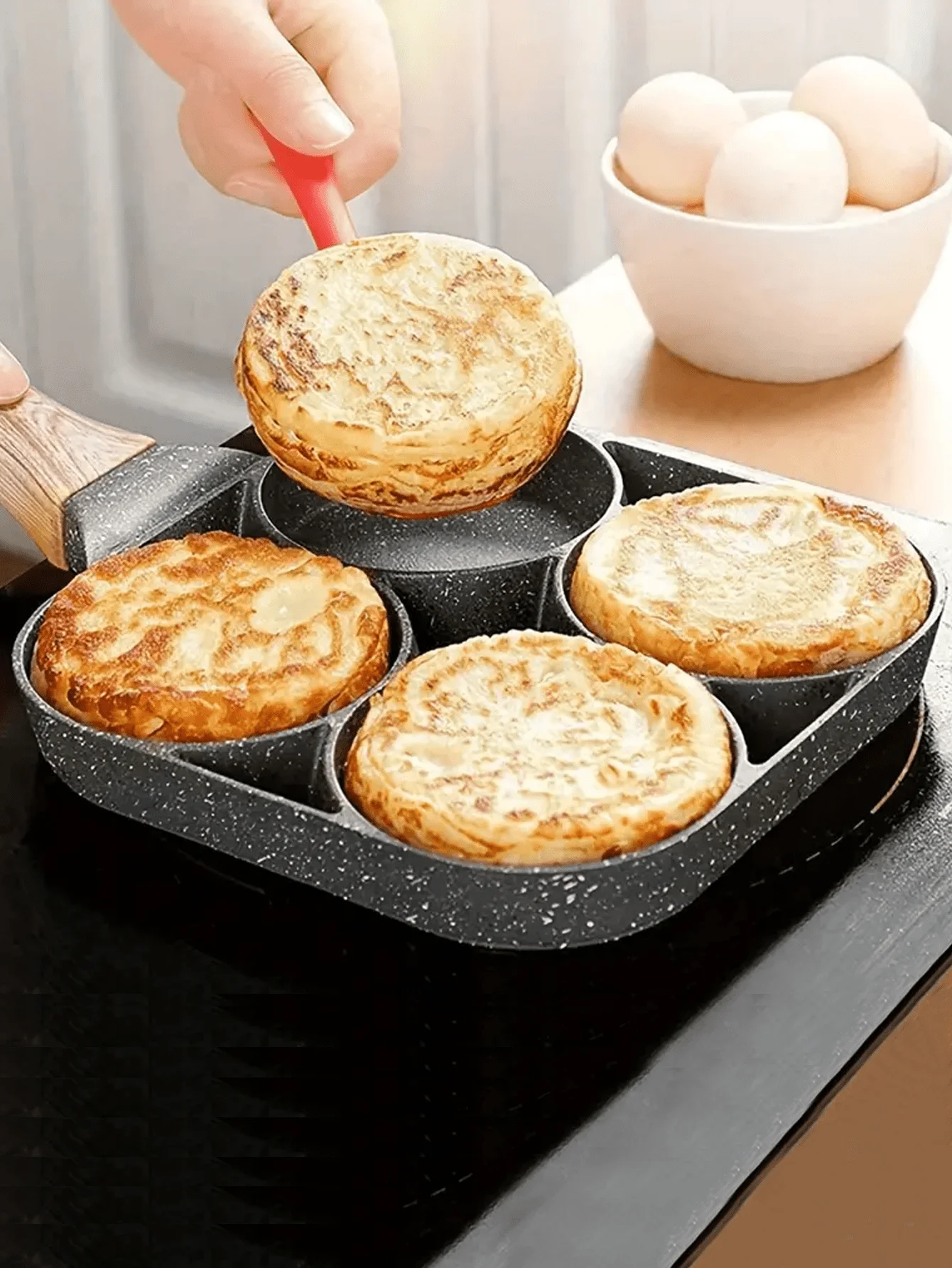 1pc Non-Stick Egg Frying Pan, Egg Burger Maker Pan, Breakfast Cooking Pot For Eggs, Bacon And Hamburgers