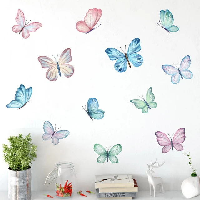 Rajzfilm Nyuszi Pillangó Fali Matricák Baba Óvoda Gyerekszoba Nappali Hálószoba Dekoráció Nyúlmatricák Pvc - Image 6