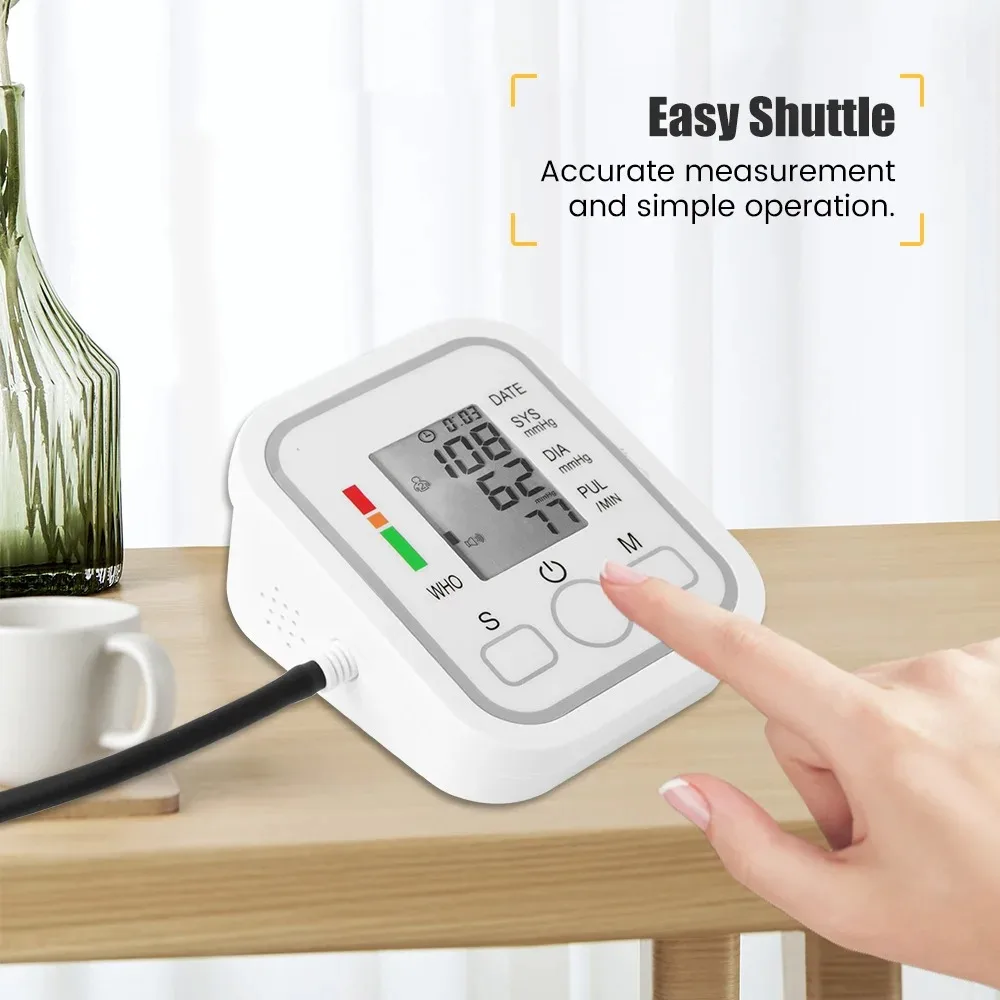 Blood Pressure Monitor Blood Pressure Meter Medical Automatic Sphygmomanometer Digital Arm Wrist BP Blood Pressure Monitor Tensiometer Tonometer Heart Rate Pulse Meter