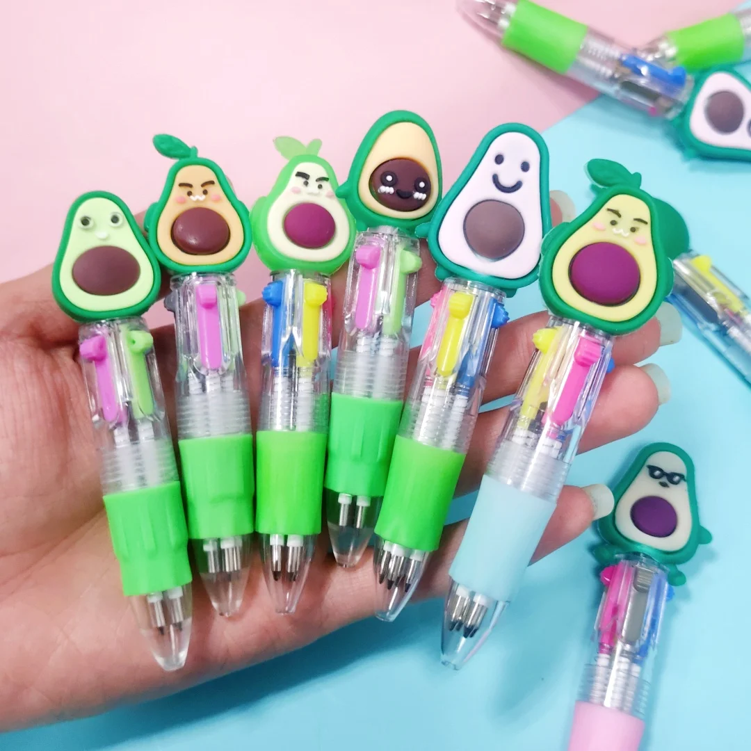 Cute Cartoon Avocado Mini Ballpoint Pen 5Pcs/Lot 4 Colors Kids Writing Supplies School Office Stationery Gifts