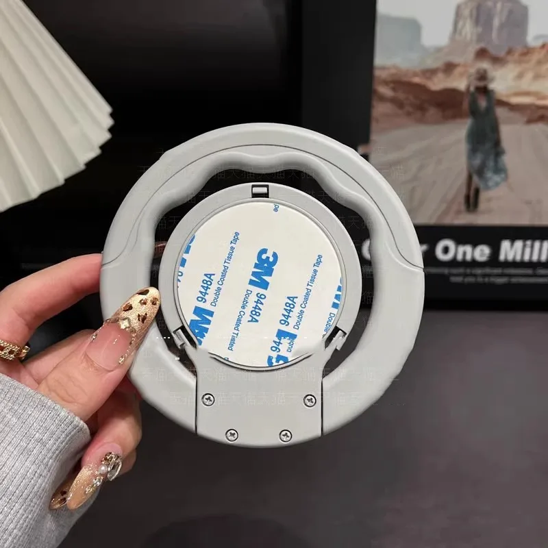 Rotating Plastic Tablet Stand Holder with Reusable Adhesive