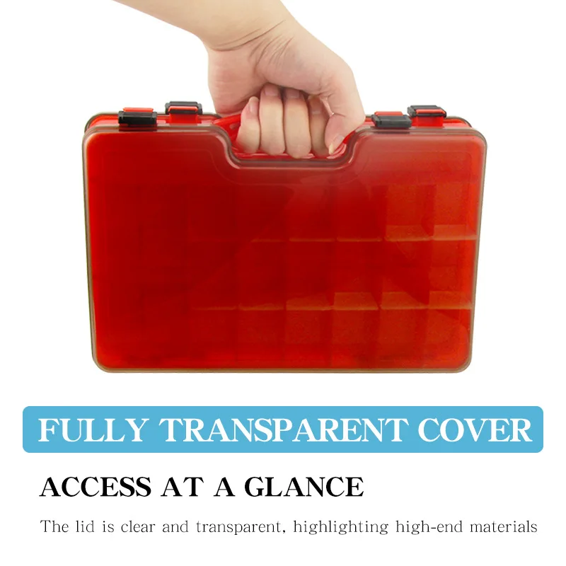 

Baffle Fishing Tackle Boxes Double Layer Bait Container Portable Lure Storage Multi Compartments Big Gear Case Suitcase Tool Box