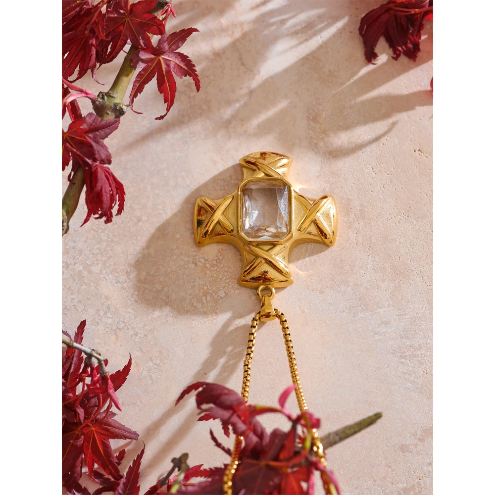 Yhpup Necklace Gold Color Stainless Steel