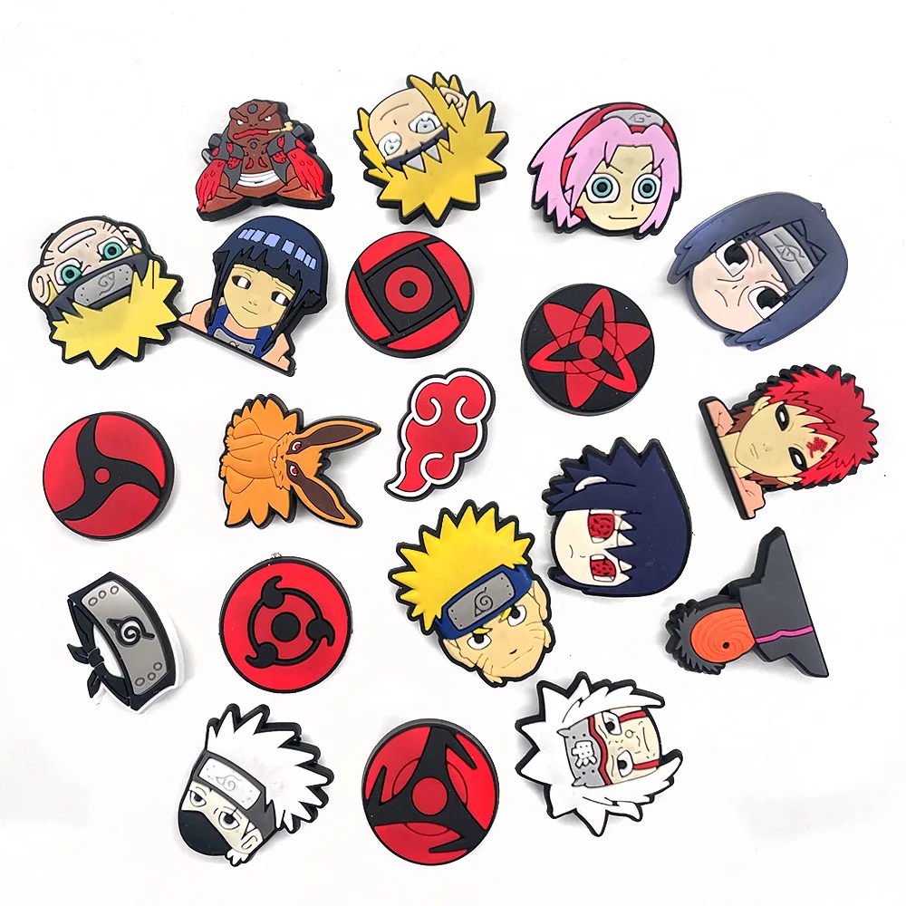 Shoes Decoration Crocs Charms Japanese Anime Naruto PVC Decoration DIY Accessories for Croc Pins 1pcs