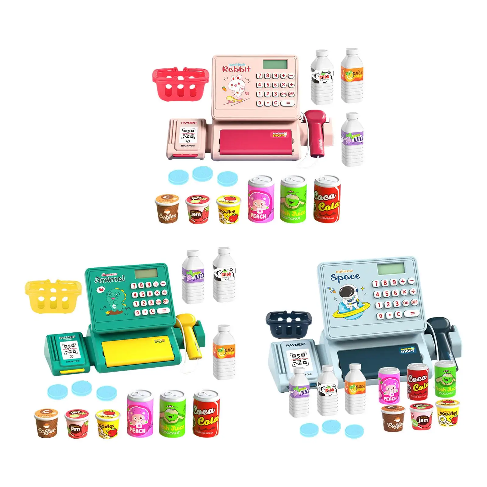 

Pretend Role Play Shopping till Food Toys Pretend Play Calculator Cash Register for Girls Boys 3 + Years Old Toddlers Kids Gifts
