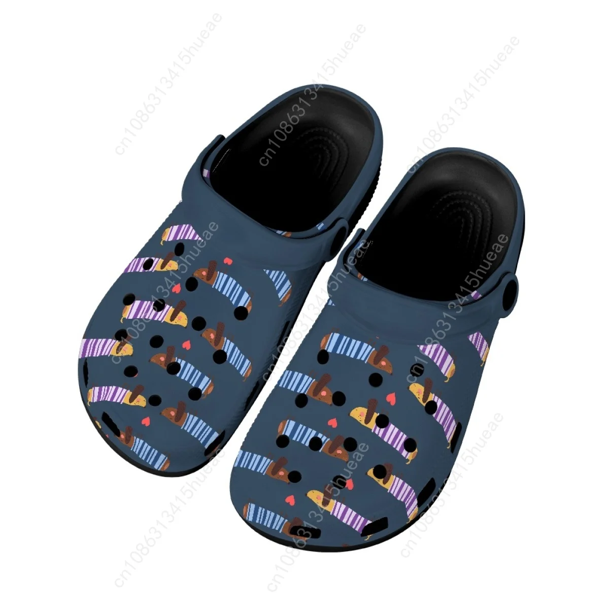 2023 Women Slippers Hole Shoes New Cartoon Dachshund Design Girl Beach Slides Light Home Sandals Female Outdoor Summer Zapatos