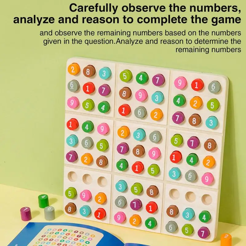 Sudoku Game Board Rainbow Number Thinking Game Brain Teaser Board Game Set Early Educational Thought Training Toy for Kids 3