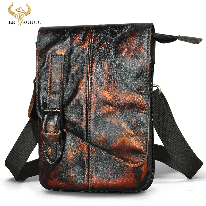 

Fashion Soft Genuine Leather Male Travel Multifunction messenger Satchel Tablet Shoulder bag Fanny Waist Belt Pack For Men 611-6