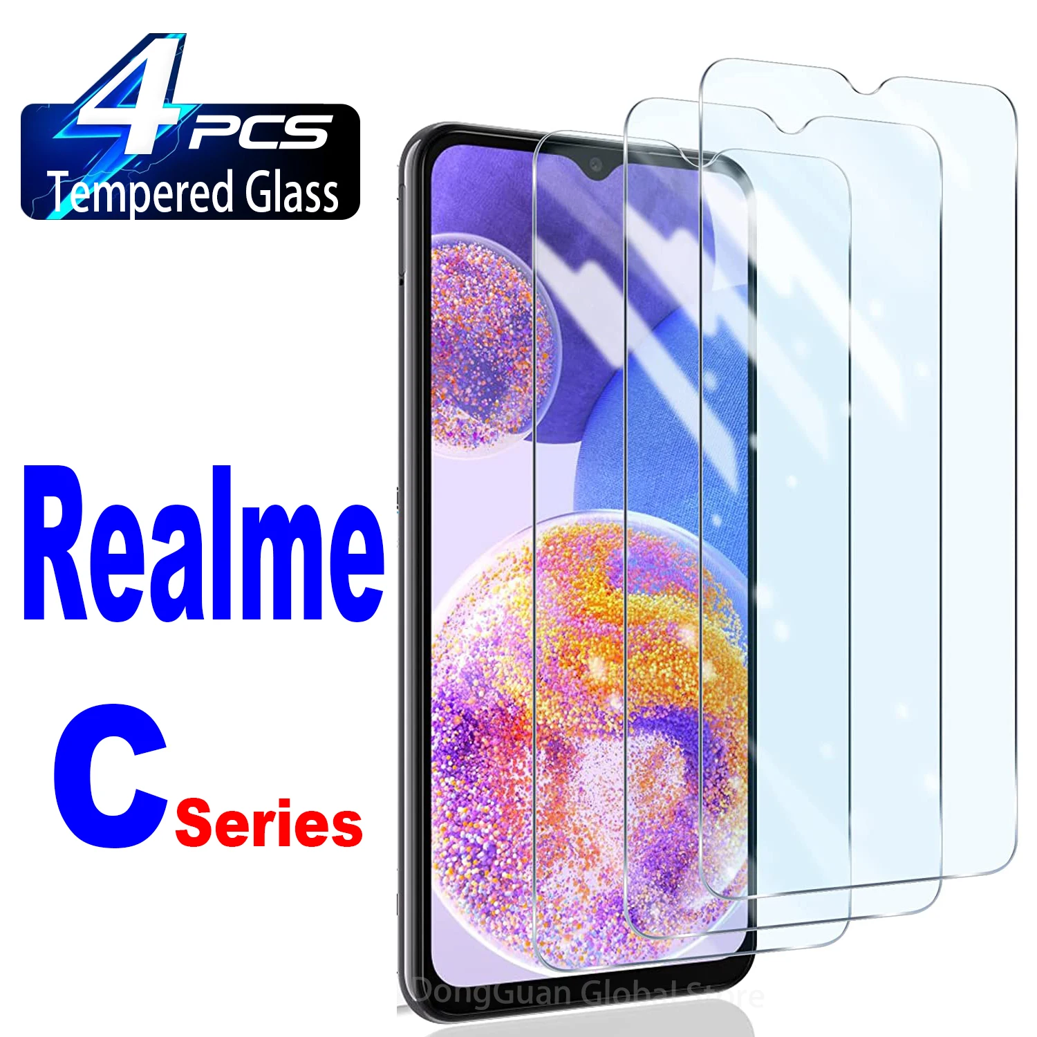 

4Pcs Tempered Glass For Oppo Realme C35 C33 C31 C30 C30s C25Y C25s C25 C21Y C21 C20 C17 C15 C12 C11 2021 Screen Protector Glass