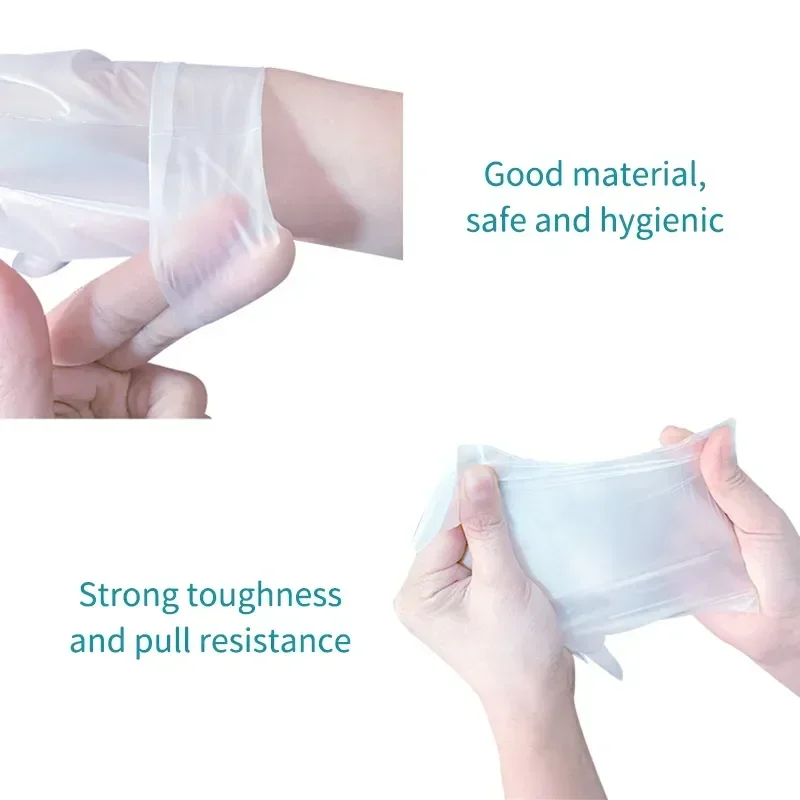 Disposable Gloves 100Pcs Transparent Thickened TPE Food Grade Kitchenware