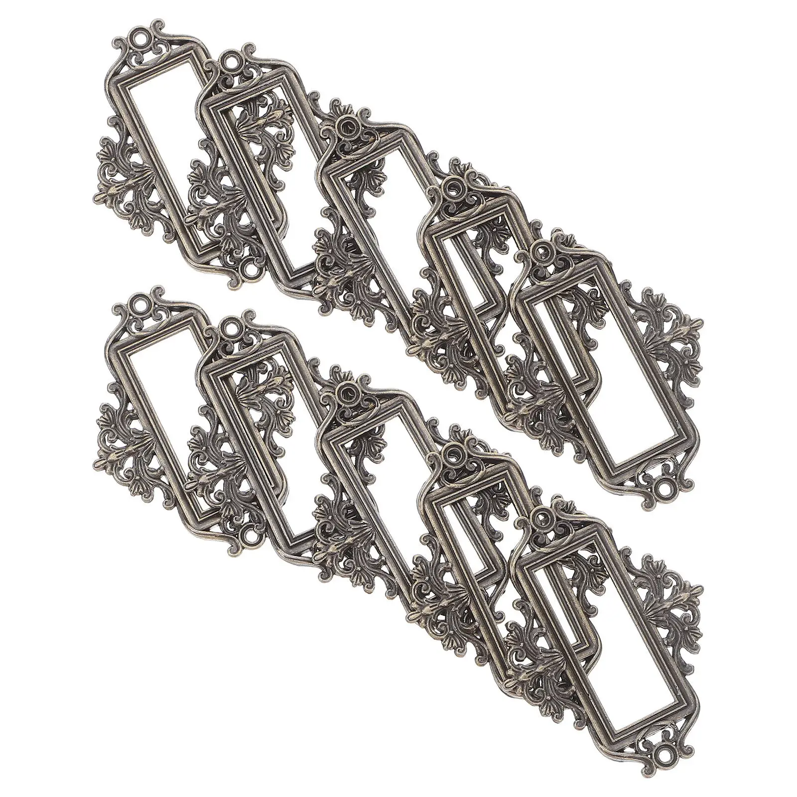 24Pcs 빈티지 라벨 홀더 금속 프레임 사무실 캐비닛 파일 주최자에 대한 서랍 태그 라벨 프레임 레트로 라이브러리 카드