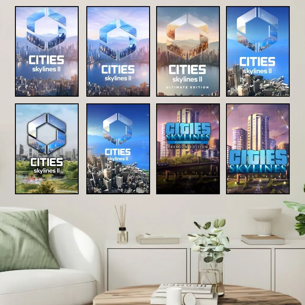 

Cities Skylines II Game Poster Prints Wall Painting Bedroom Living Room Decoration Office Home