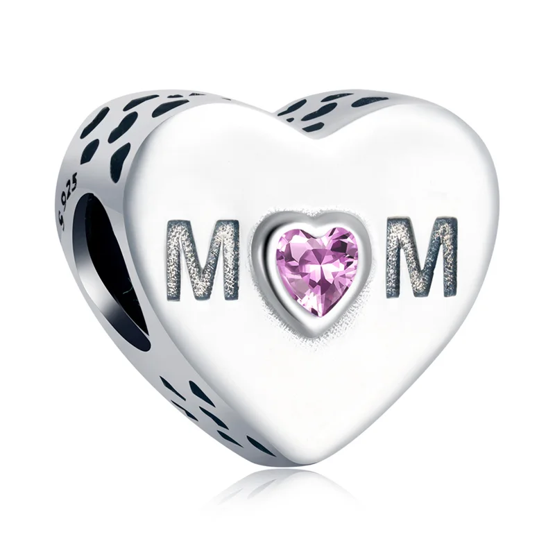 

La Menars charms for bracelets Mom gift Birthday fine Jewelry 925 sterling silver Heart Lettering Beads Mothers Day